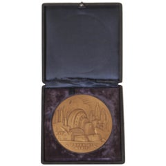 Machine Age Art Deco Rene Chambellan Medallion, Rare Oversized Westinghouse