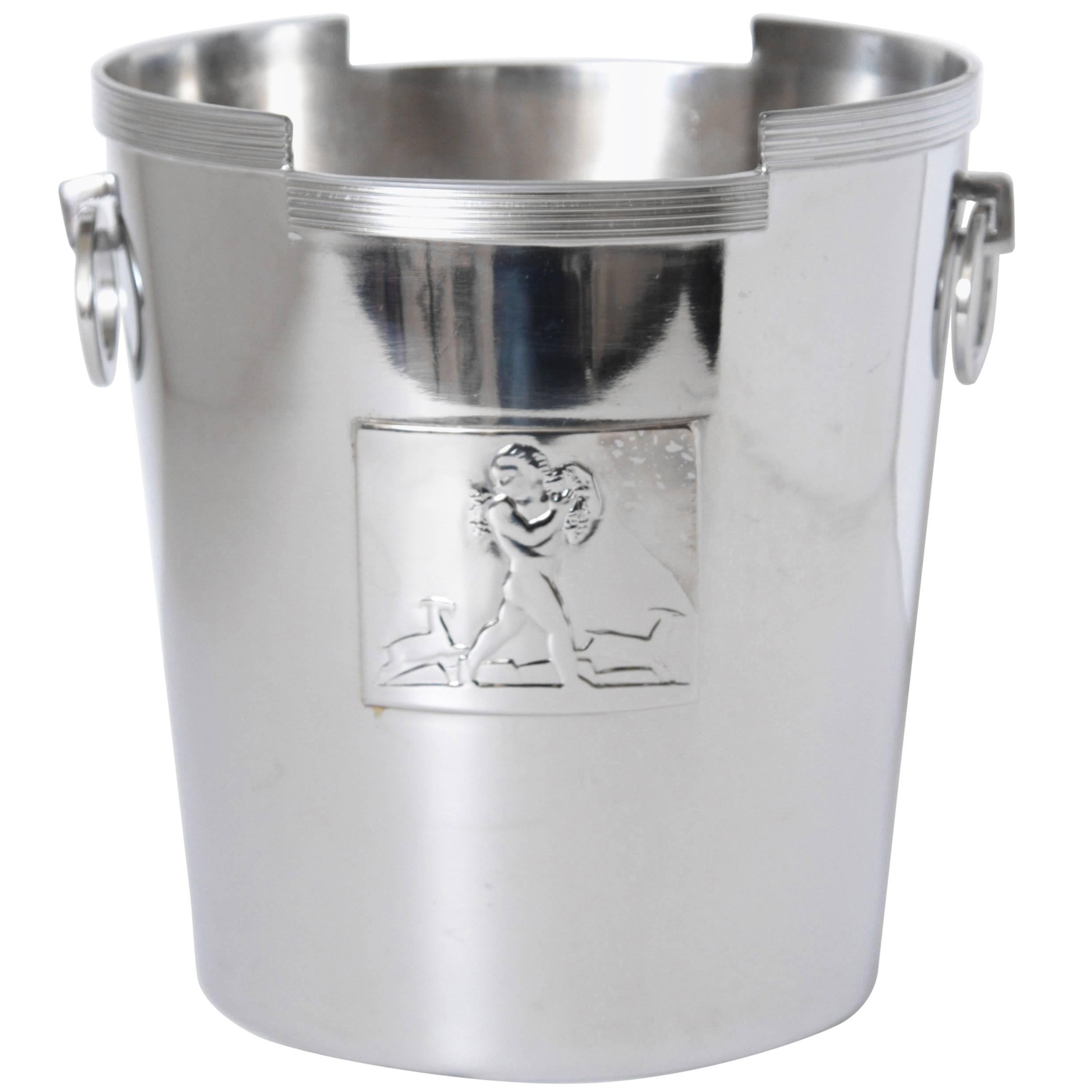 Machine Age Art Deco Rockwell Kent Chase Bacchus Wine Cooler / Champagne Bucket For Sale