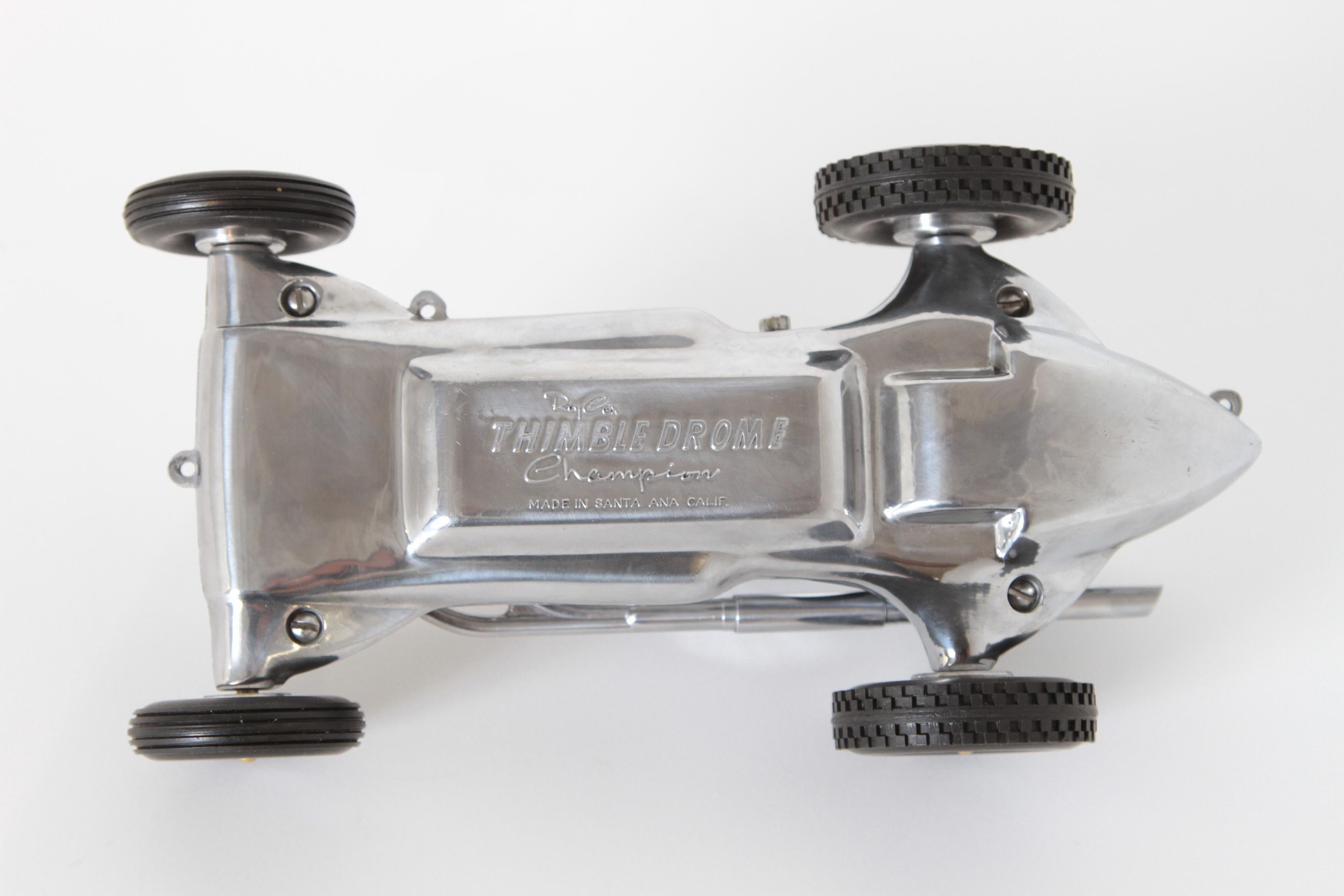 Machine Age Art Deco Roy Cox Thimbledrome Polished Aluminium Tether / Push Car For Sale 3