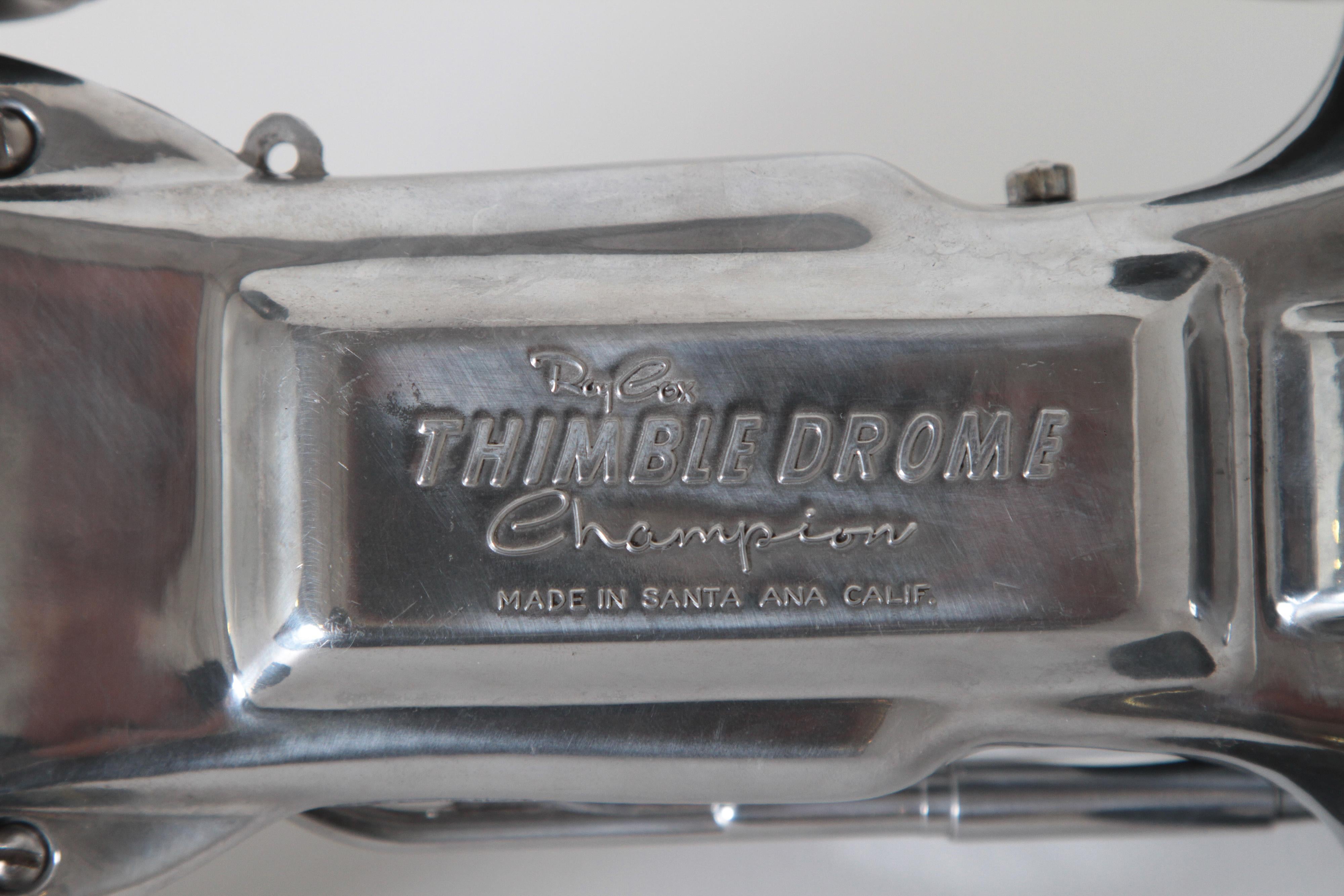 Machine Age Art Deco Roy Cox Thimbledrome Polished Aluminium Tether / Push Car For Sale 4
