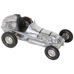 Machine Age Art Deco Roy Cox Thimbledrome Polished Aluminium Tether / Push Car