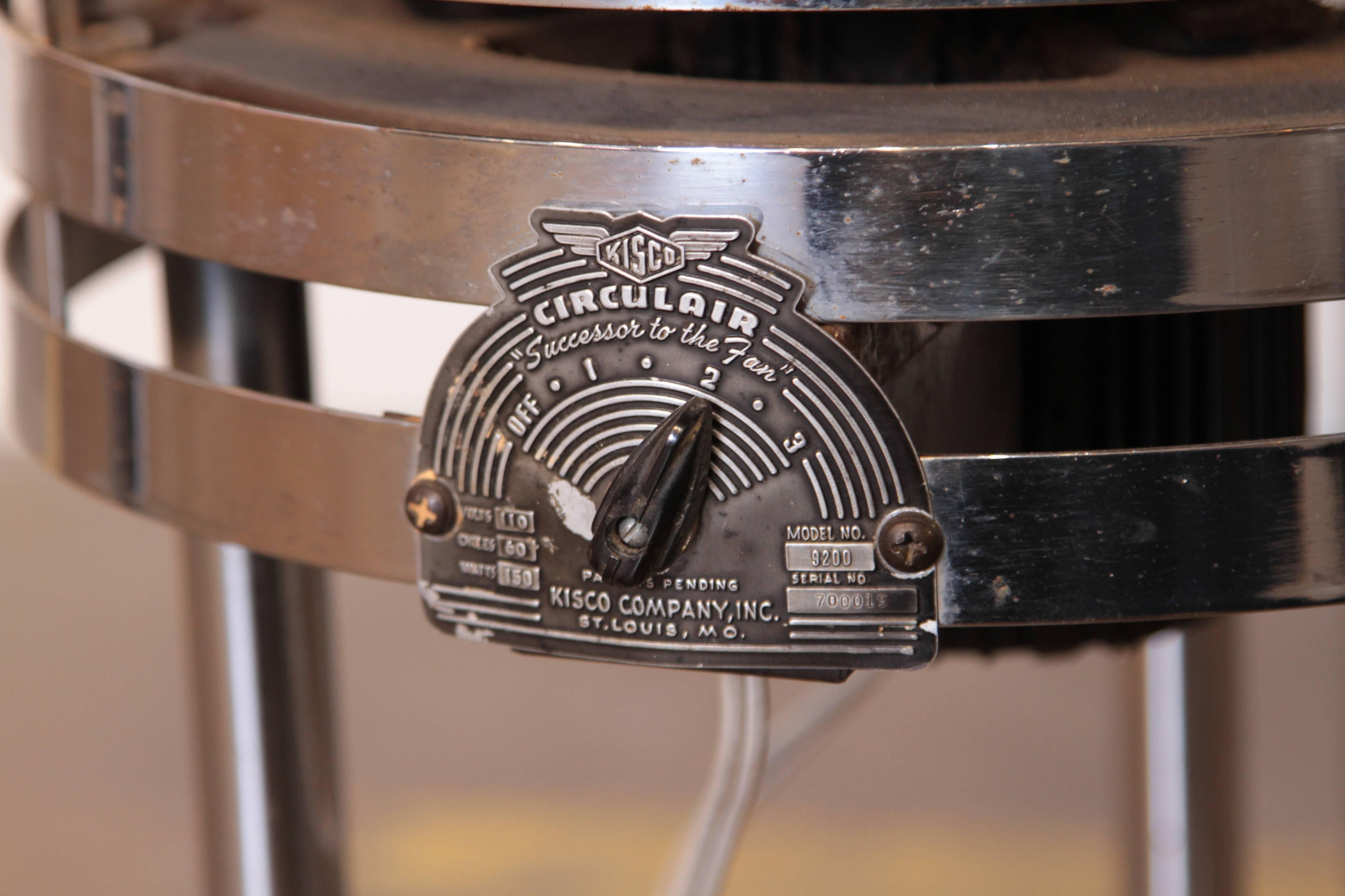 Machine Age Art Deco Royalchrome Fan Table Royal Metal and Kisco Company 1
