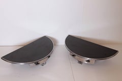 Machine Age Art Deco Royalchrome Wall Shelves, Royal Metal, Manner of Deskey