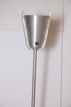Machine Age Art Deco Russel Wright Spun Aluminum & Lucite Torchiere Uplighter