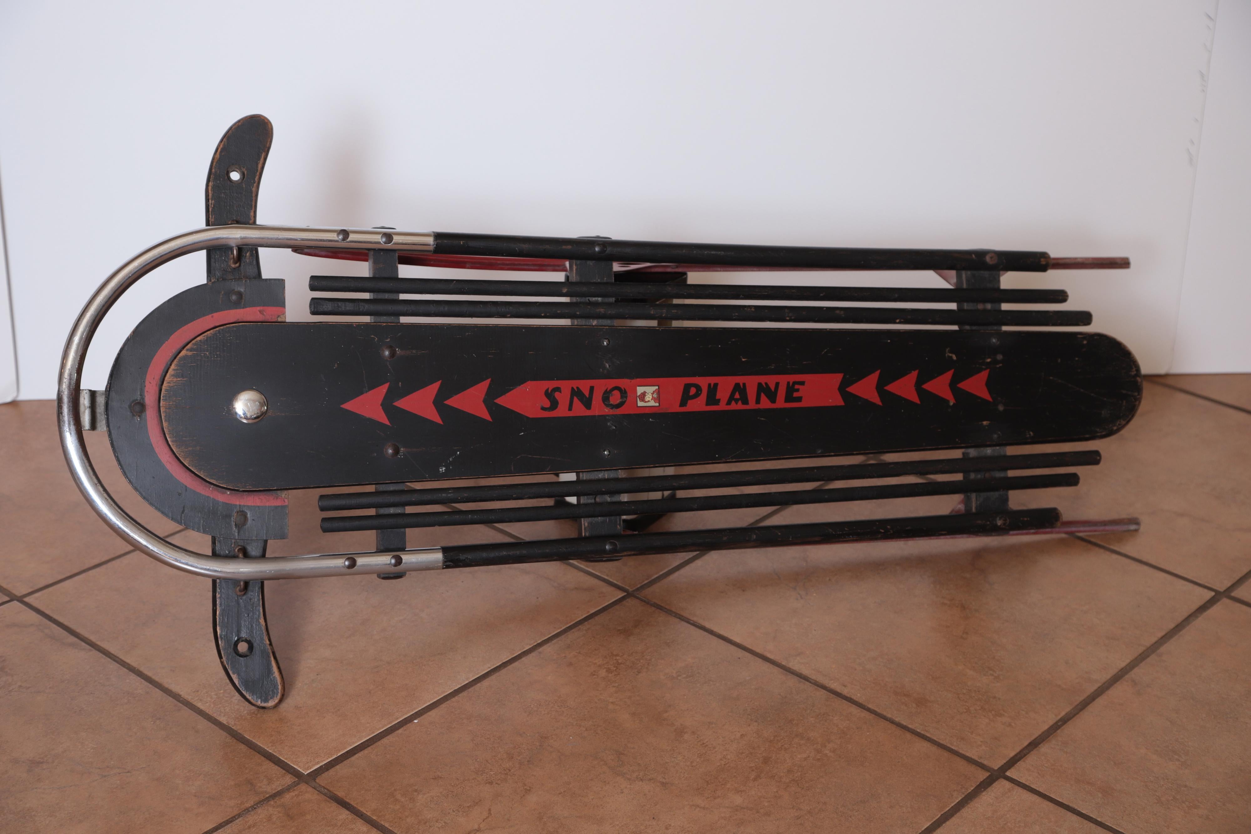 Mid-20th Century Machine Age Art Deco Skippy Sno - Plane Sled, Van Doren & Rideout Patented 1934 For Sale