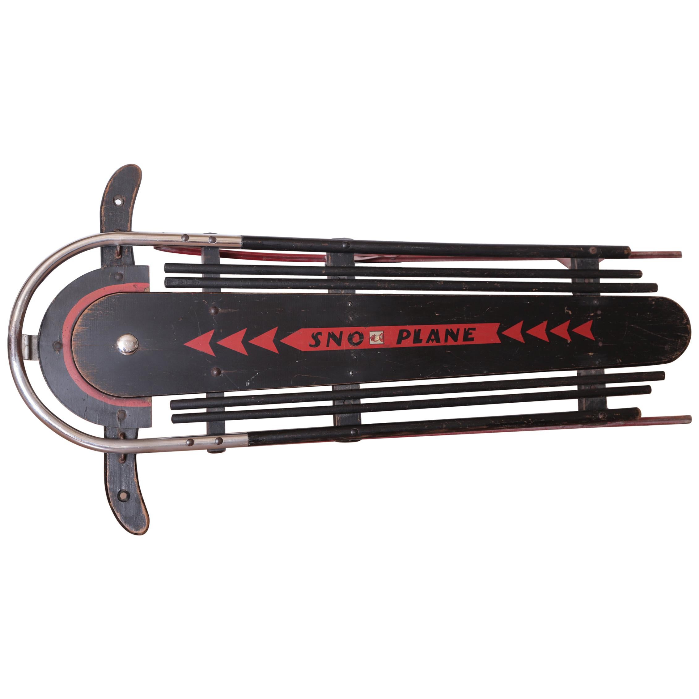 Machine Age Art Deco Skippy Sno - Plane Sled, Van Doren & Rideout Patented 1934 For Sale