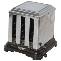 Machine Age Art Deco Skyscraper Belle Kogan Toaster, Chrome and Bakelite, Rare