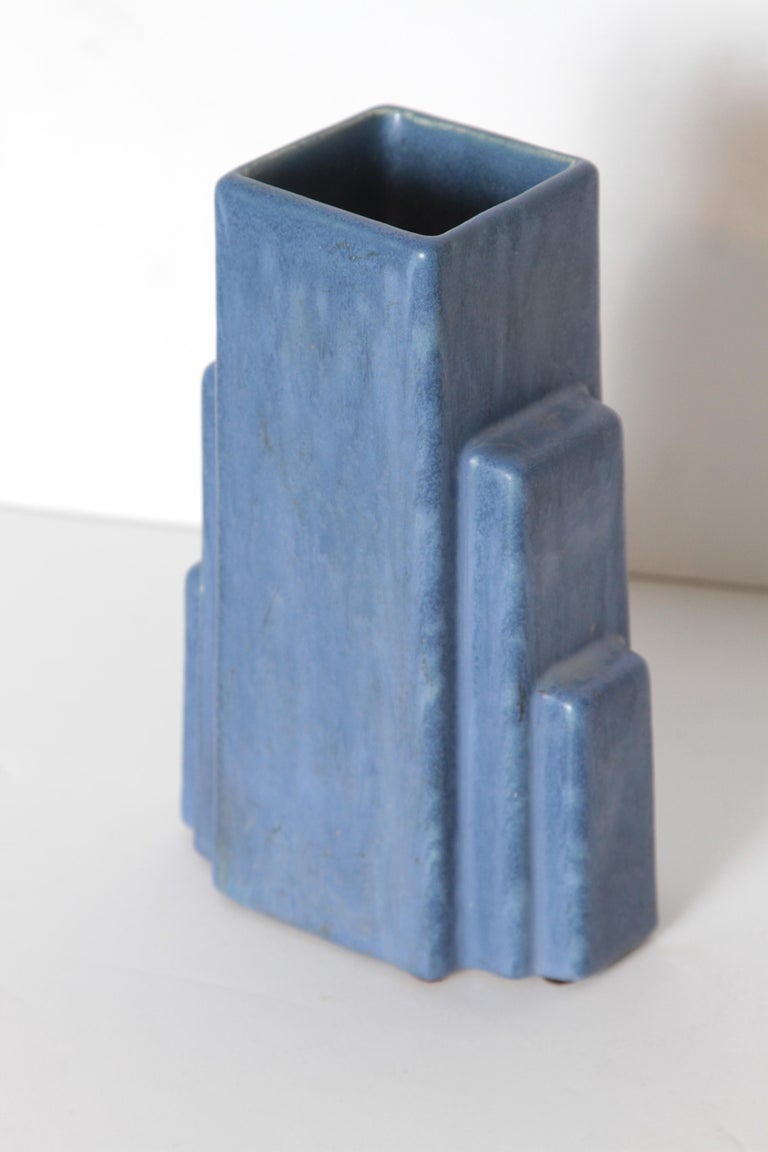 Machine Age Art Deco Skyscraper Ceramic Vase By Camark Pottery