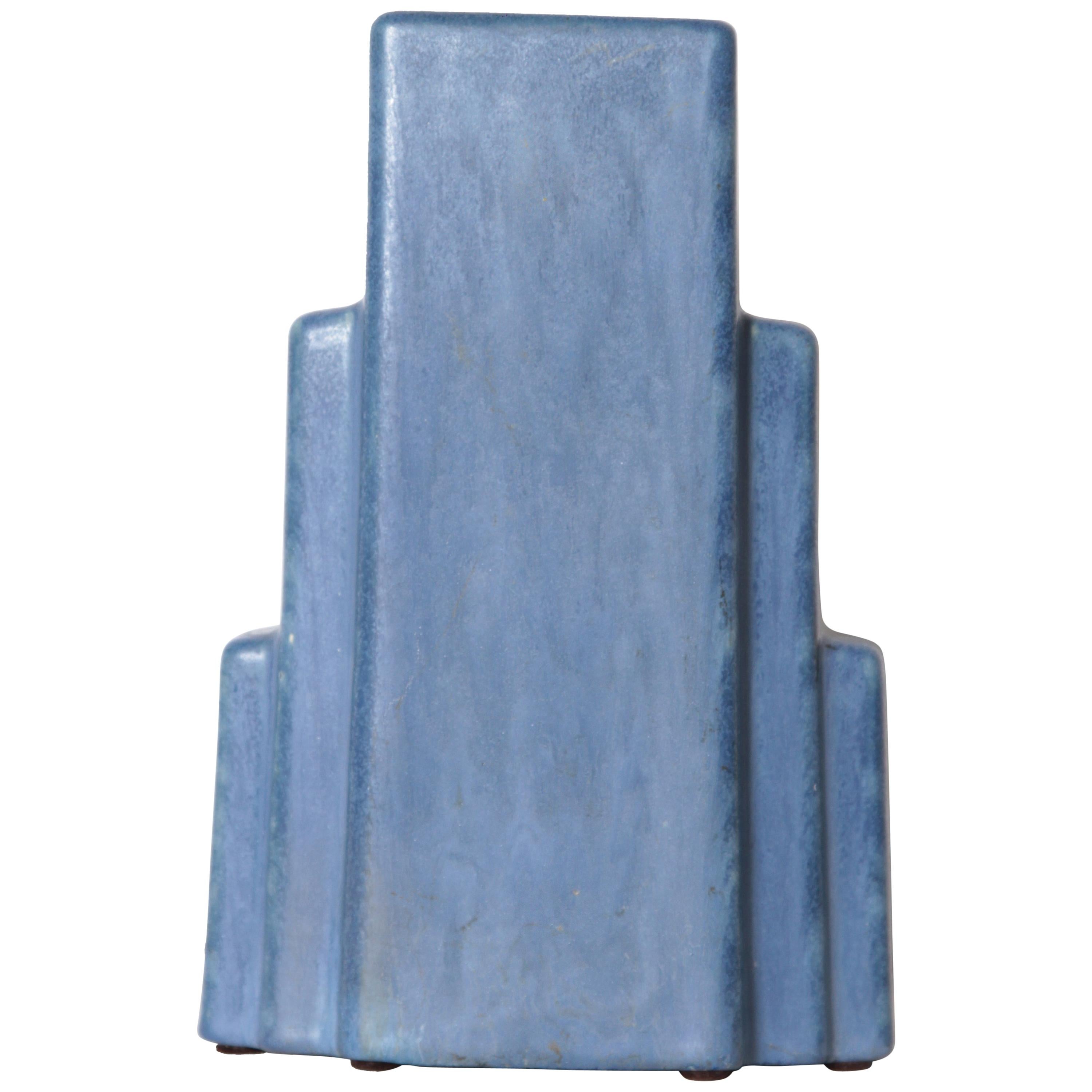 Machine Age Art Deco Skyscraper Ceramic Vase by Camark, Pottery