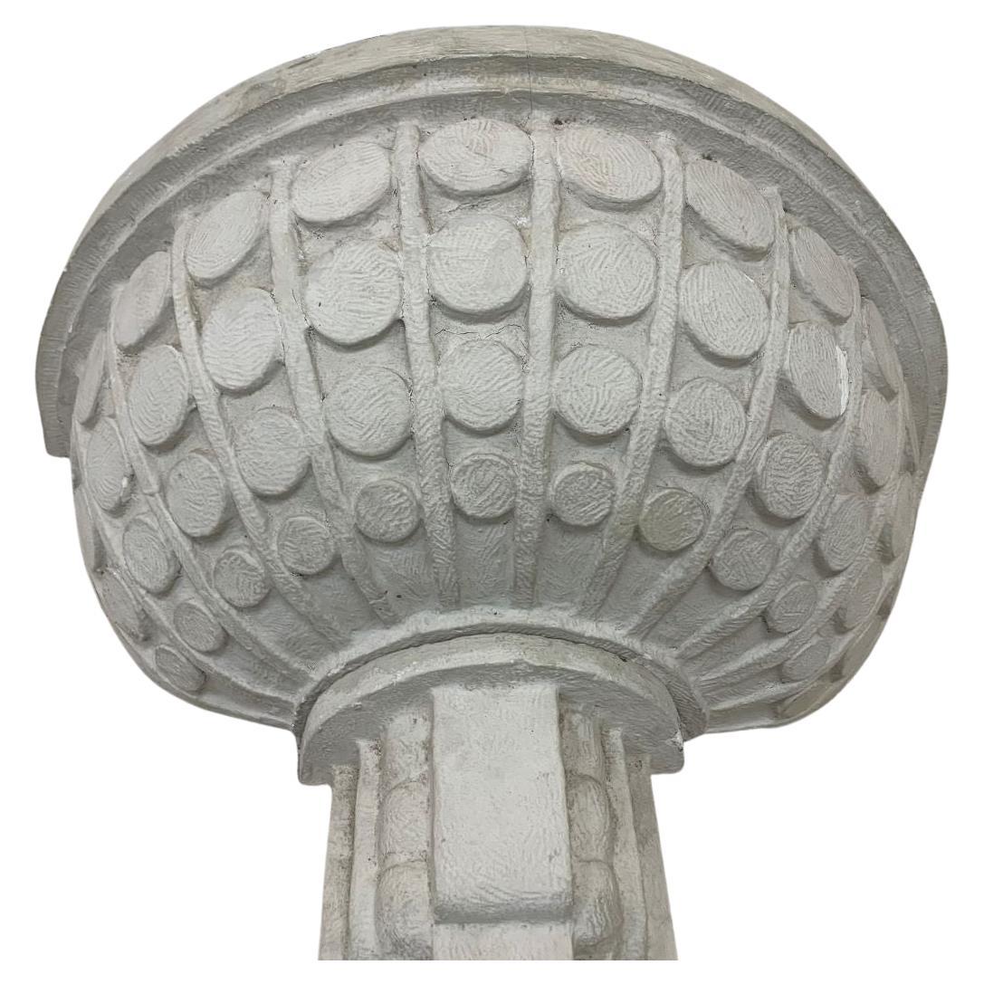Machine Age Art Deco Skyscraper Plaster Sconces, circa 1930s In Good Condition In Bernville, PA