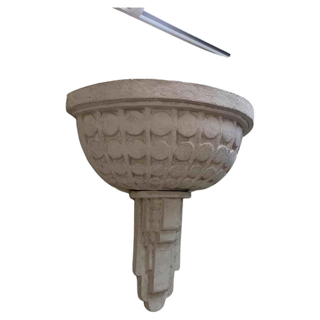 Machine Age Art Deco Skyscraper Plaster Sconces, circa 1930s 3