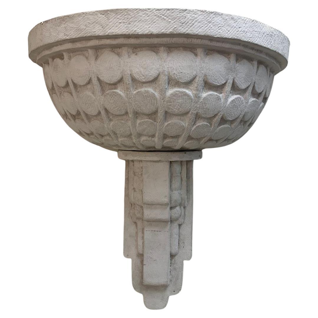 Machine Age Art Deco Skyscraper Plaster Sconces, circa 1930s 4