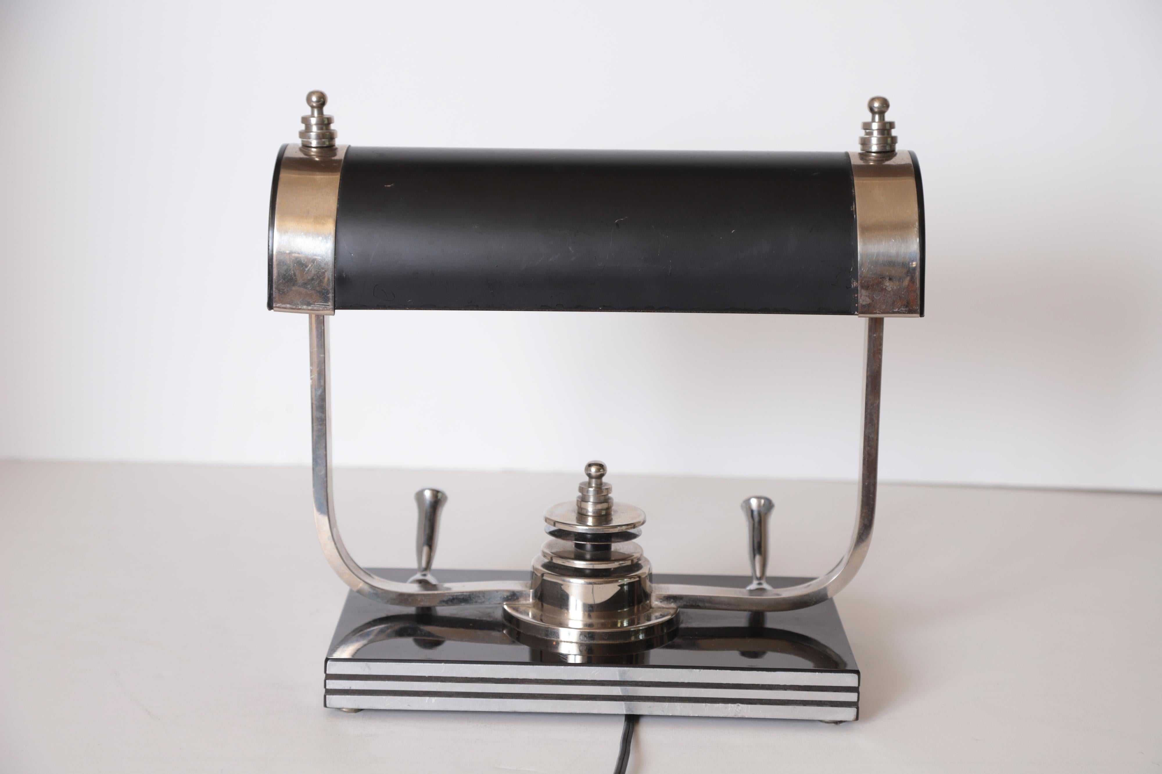 Machine Age Art Deco Streamline Markel Desk Lamp Jeweler's Lamp Banker's Lamp 3