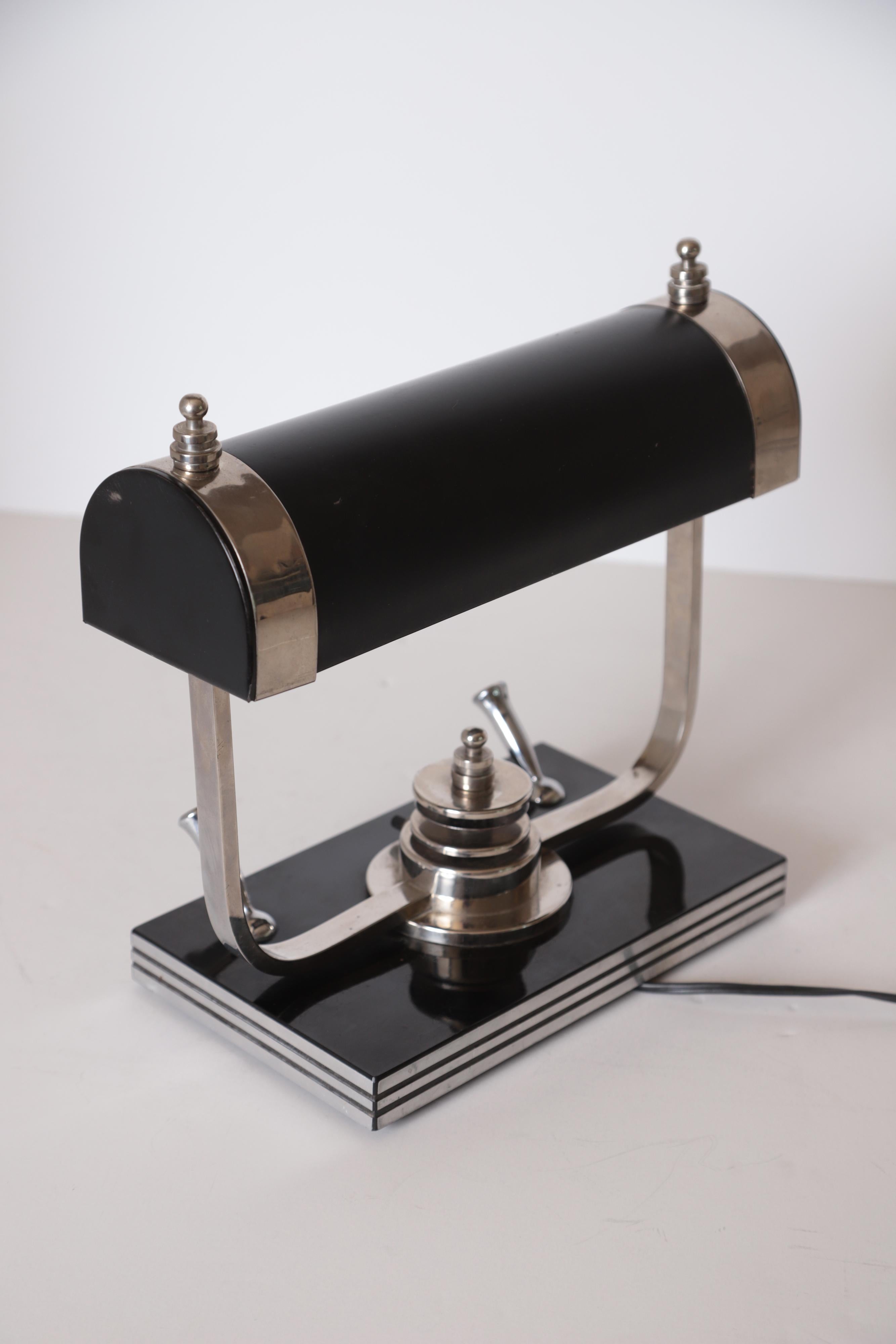 Machine Age Art Deco Streamline Markel Desk Lamp Jeweler's Lamp Banker's Lamp 1