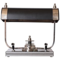 Vintage Machine Age Art Deco Streamline Markel Desk Lamp Jeweler's Lamp Banker's Lamp