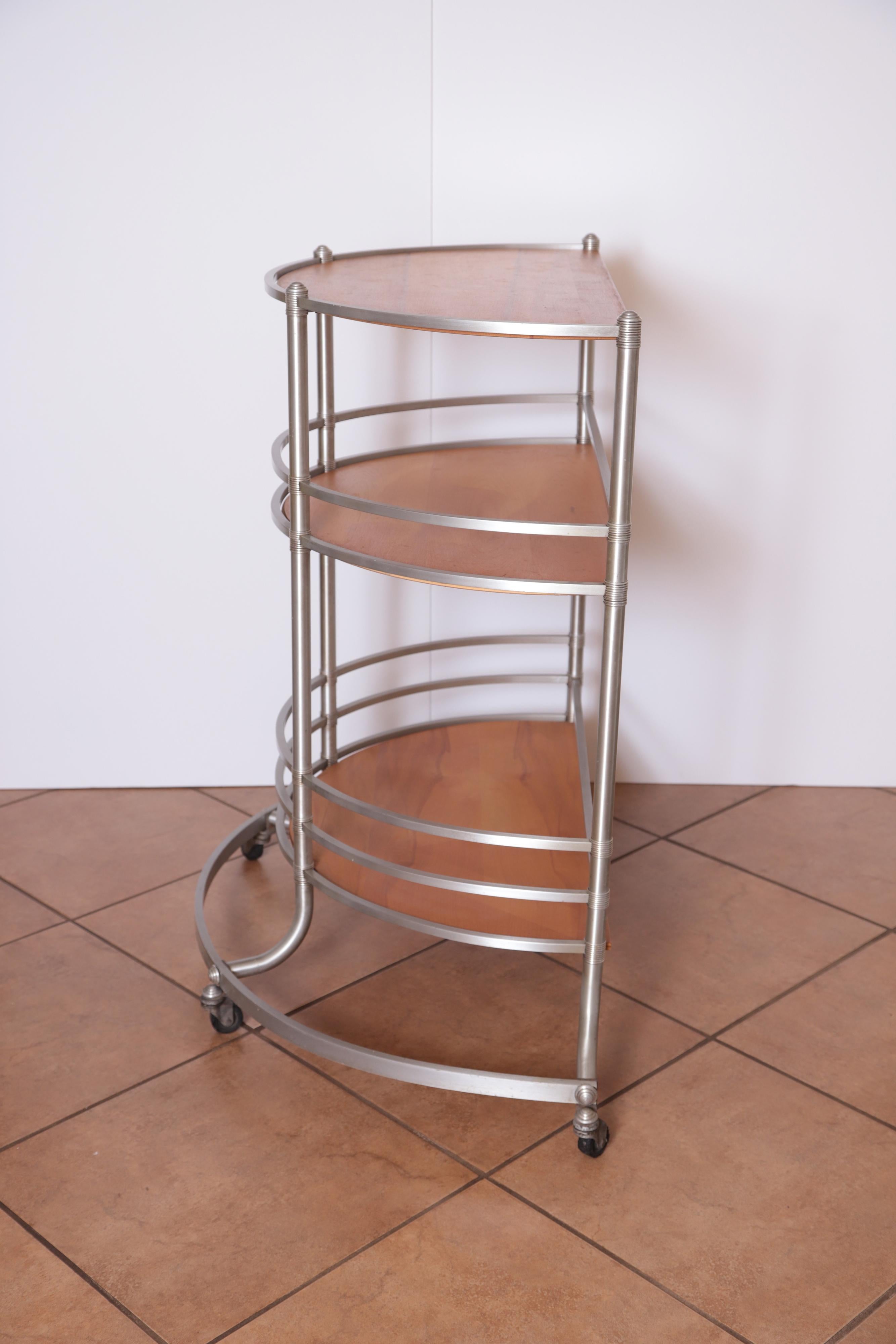 Machine Age Art Deco Warren McArthur Bar Anodized Aluminum Free-Standing Reduced In Good Condition For Sale In Dallas, TX