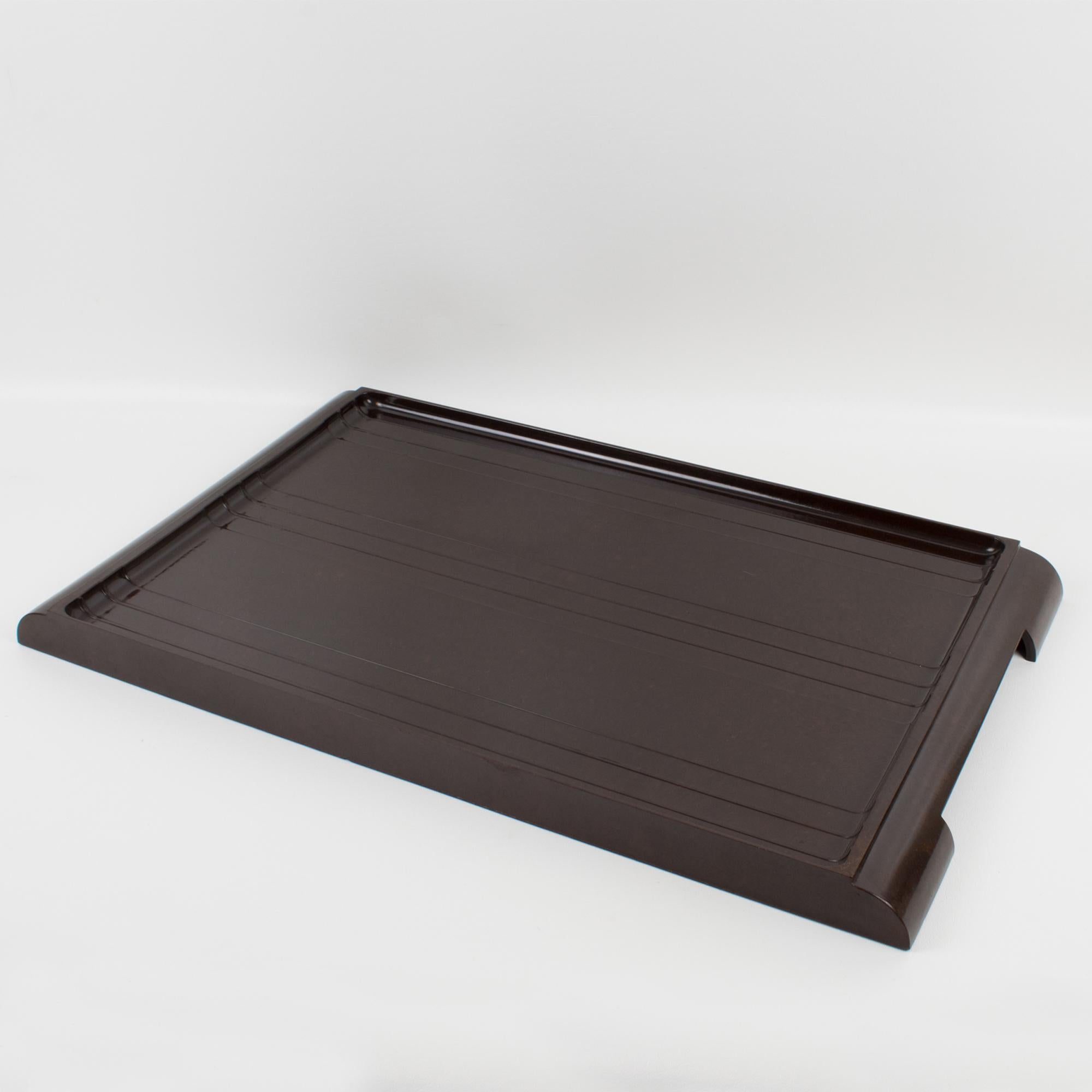 English Machine Age Barware Bakelite Butler Serving Tray For Sale