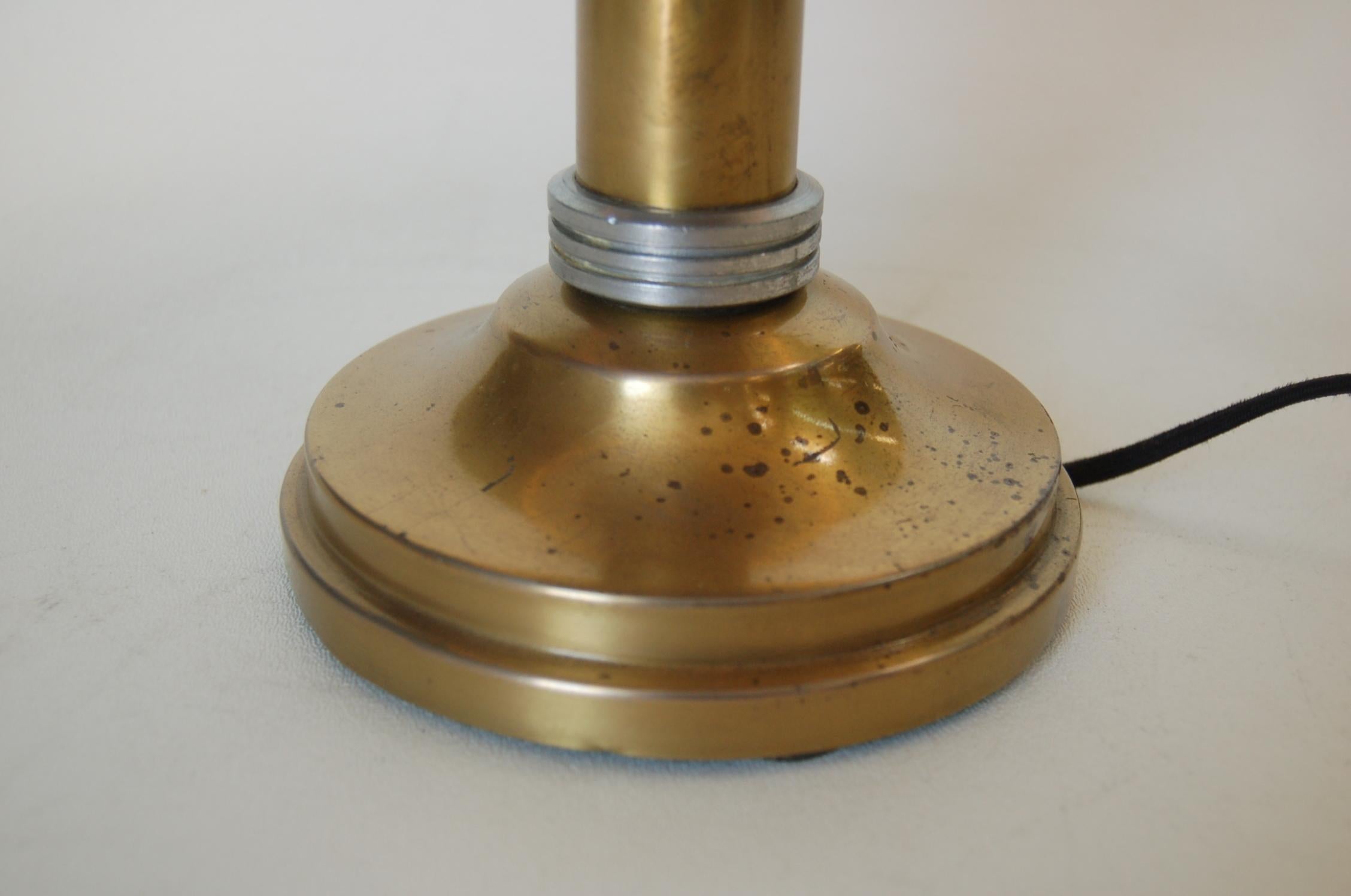 American Machine Age Brass And Aluminum Desk Lamp