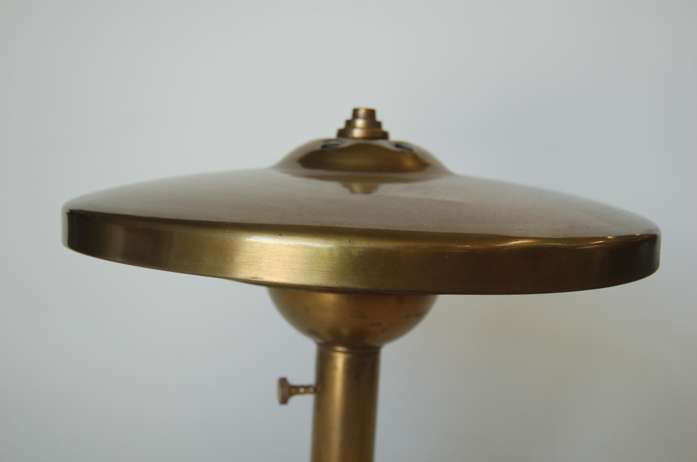 Mid-20th Century Machine Age Brass And Aluminum Desk Lamp