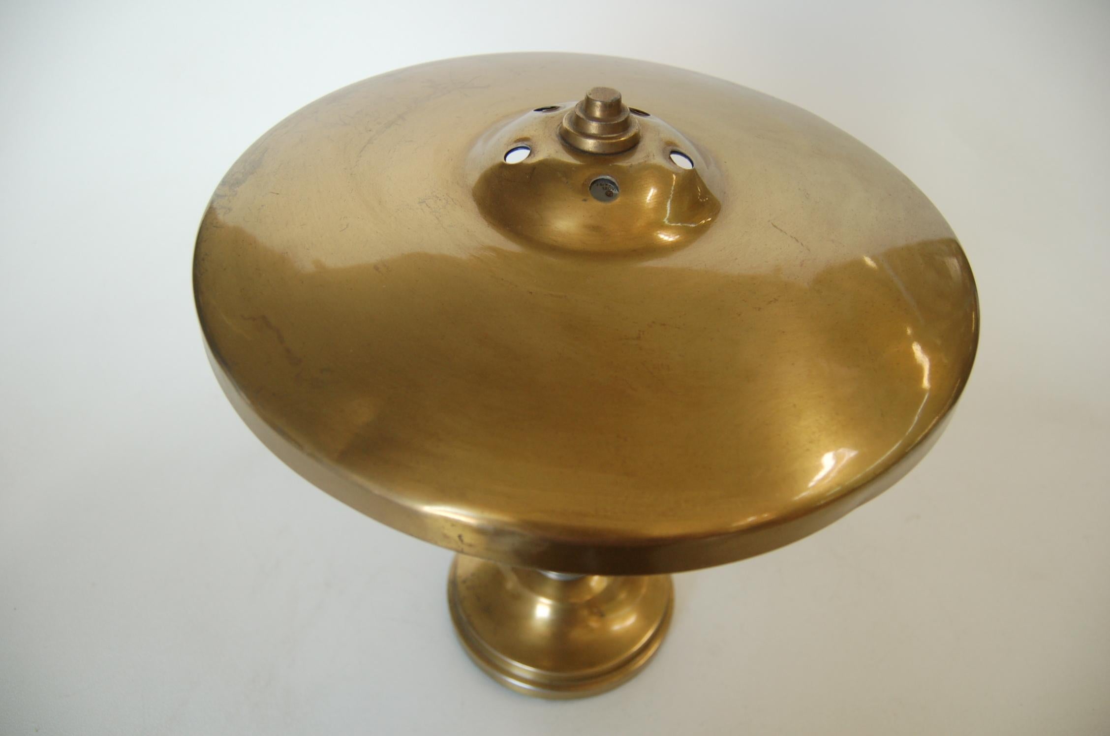 Silver Machine Age Brass And Aluminum Desk Lamp