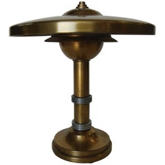 Machine Age Brass And Aluminum Desk Lamp