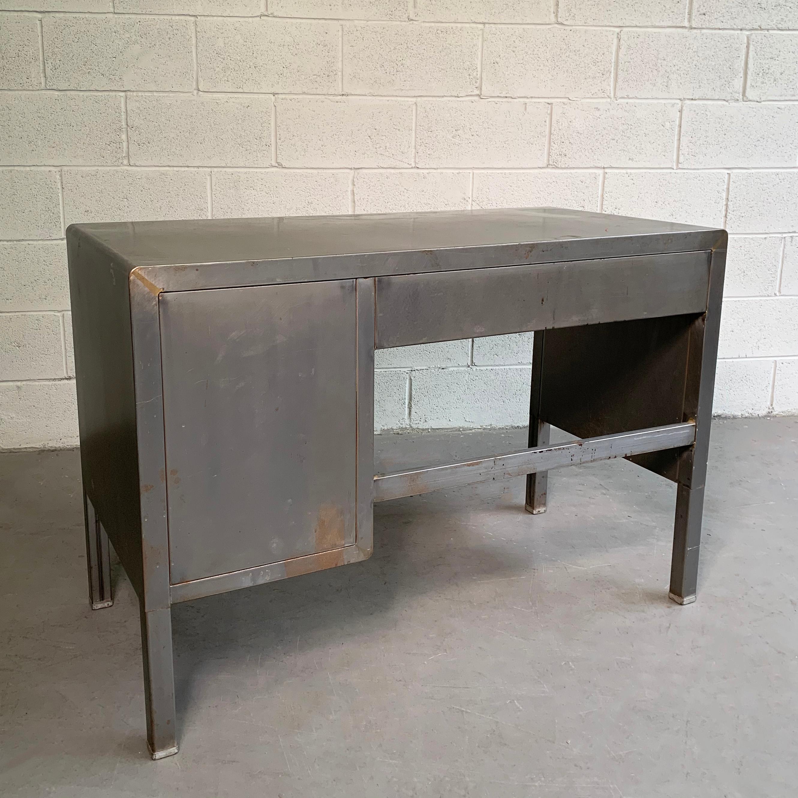 Machine-Age Brushed Steel Desk by Norman Bel Geddes 2