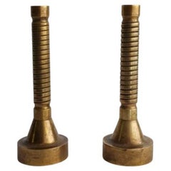 Machine Age Candlesticks, Bronze c. 1940s