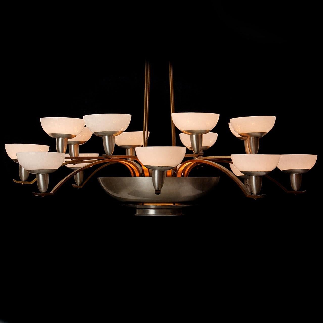 French Machine Age Chandelier from France For Sale