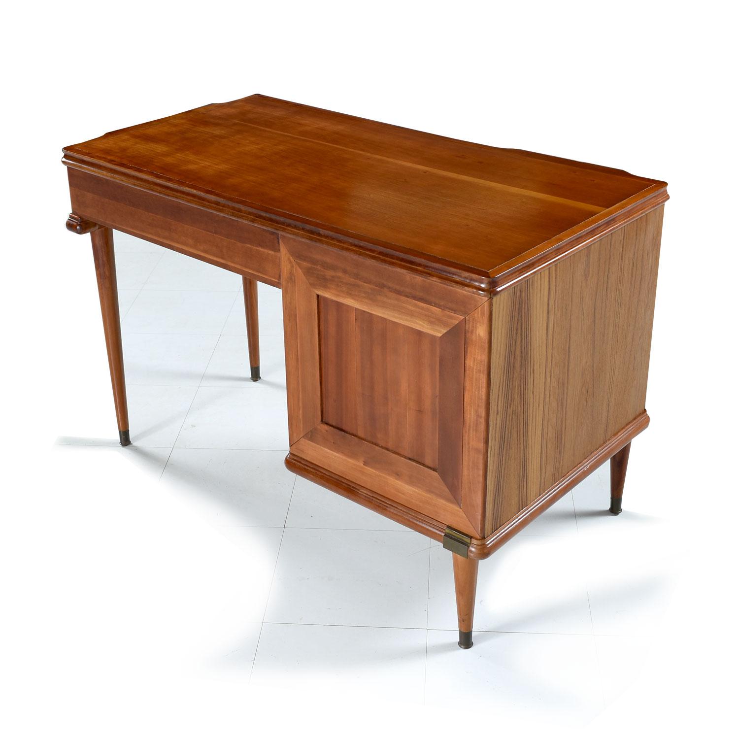 Machine Age Cherry Desk with Brass Accents by Hickory MFG 3