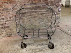 Machine Age Chrome and Glass Bar Cart