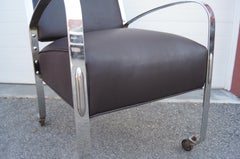 Chrome and Leather Armchair on Castors by McKay Furniture Company