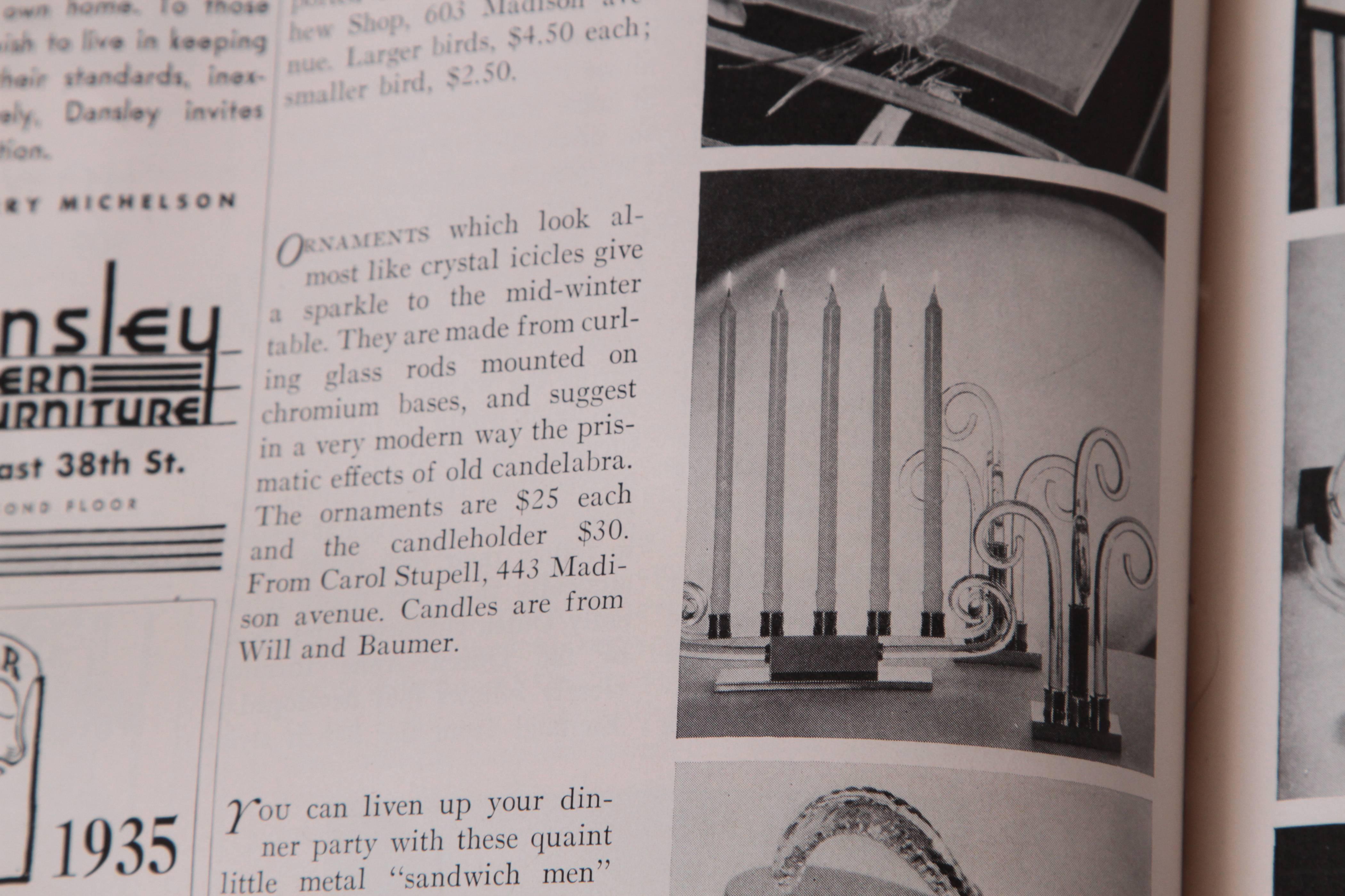Machine Age Deco Candelabrum James Amster for Carol Stupell w/ Original Images For Sale 4