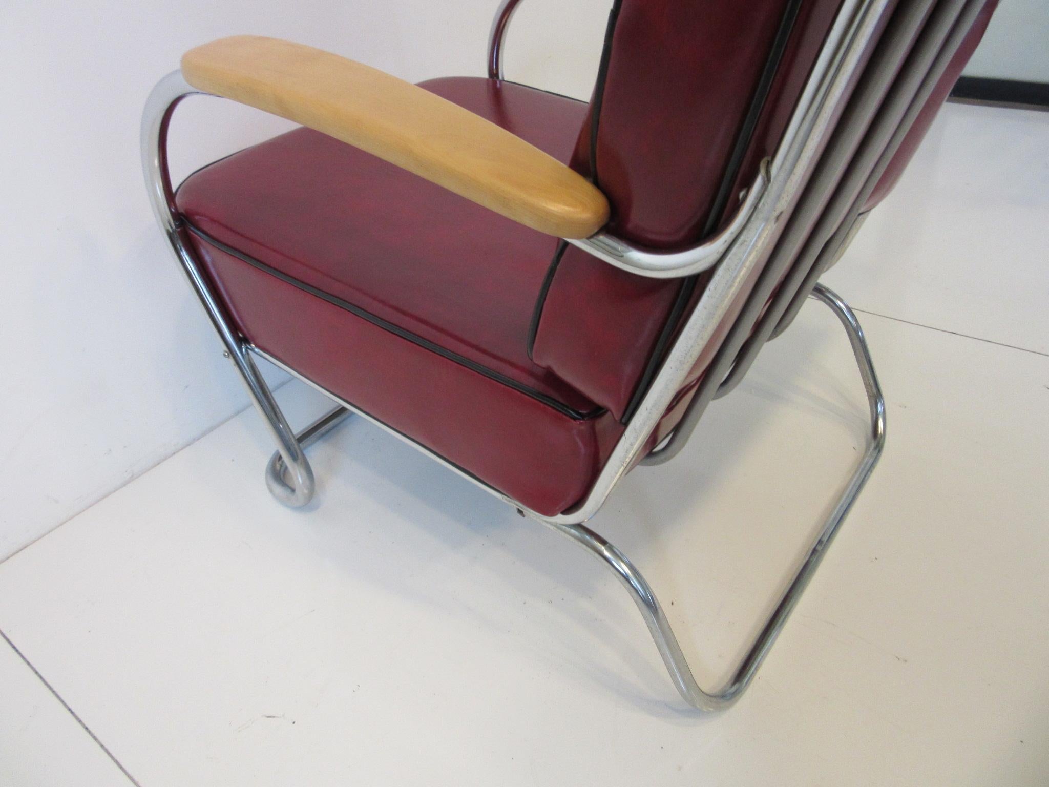 Machine Age / Deco Large Lounge Chair in the Style of Hoffmann & Howell 3
