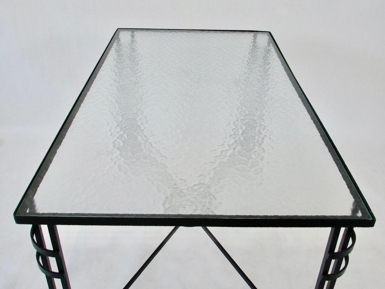 Machine Age Era Wrought Iron Garden Dining Table For Sale 2