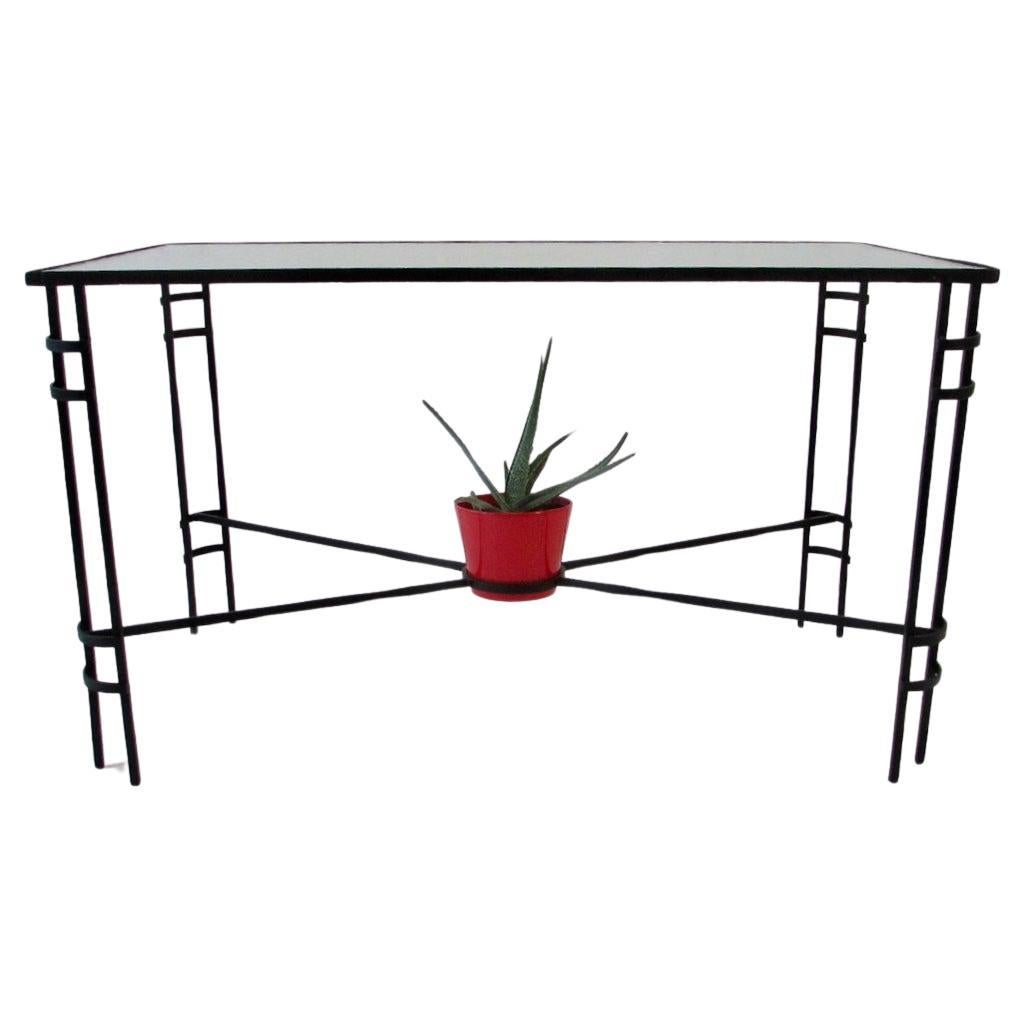 Machine Age Era Wrought Iron Garden Dining Table