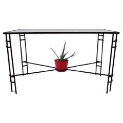 Table de salle à manger de jardin en fer forgé de l'époque Machine Age