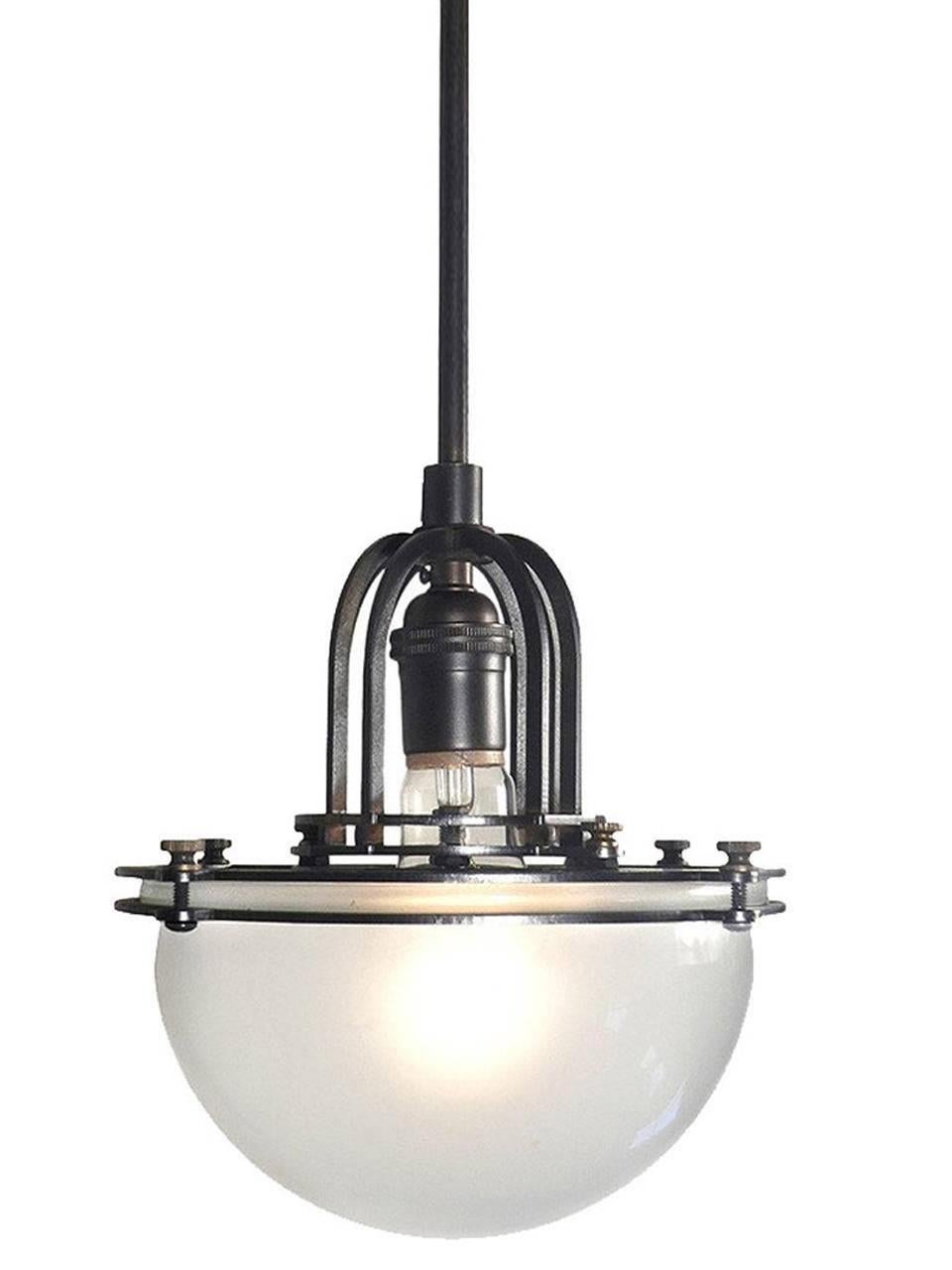 Starting with the Bauhaus style as inspiration we designed these new original pendents. The look is a bit Industrial, Machine Age with a hint Wilhelm Wagenfeld Bauhaus and the overall feel is very modern and at the same time 1920s.