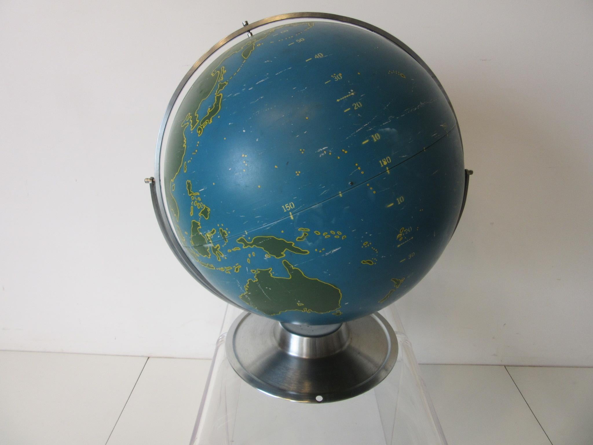 American Machine Age Industrial Globe by A.J. Nystrom