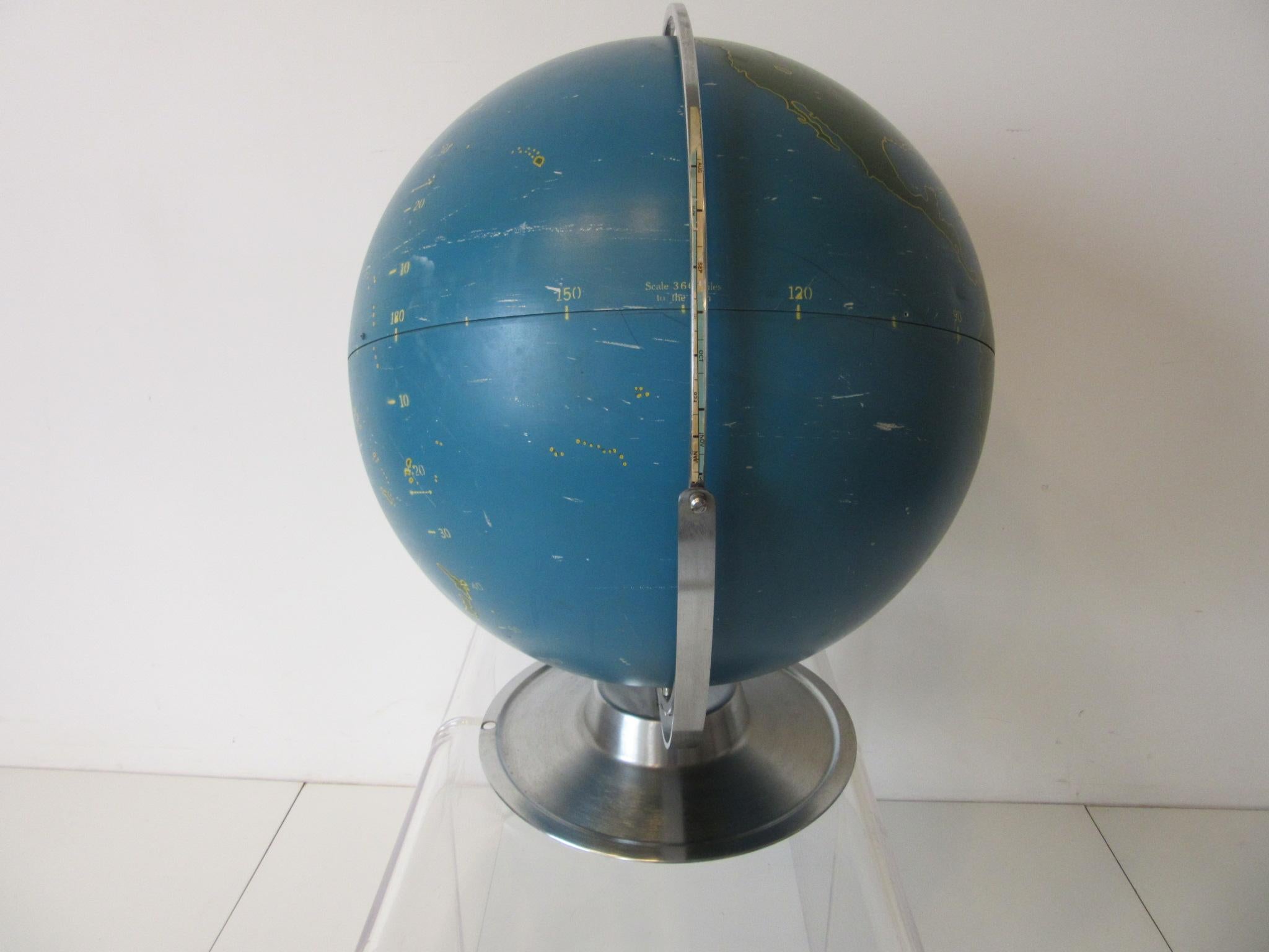 Machine Age Industrial Globe by A.J. Nystrom In Good Condition In Cincinnati, OH