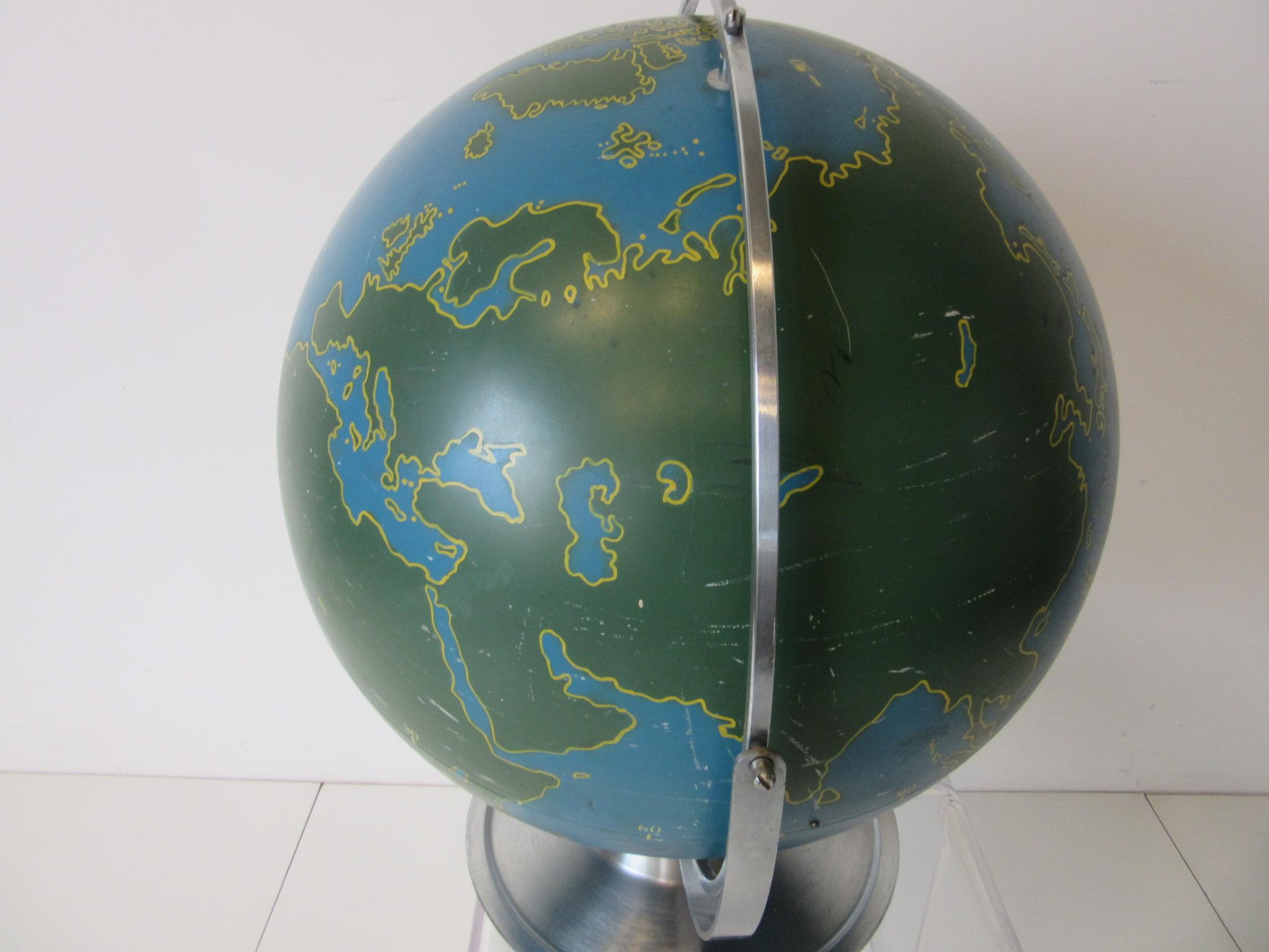 20th Century Machine Age Industrial Globe by A.J. Nystrom