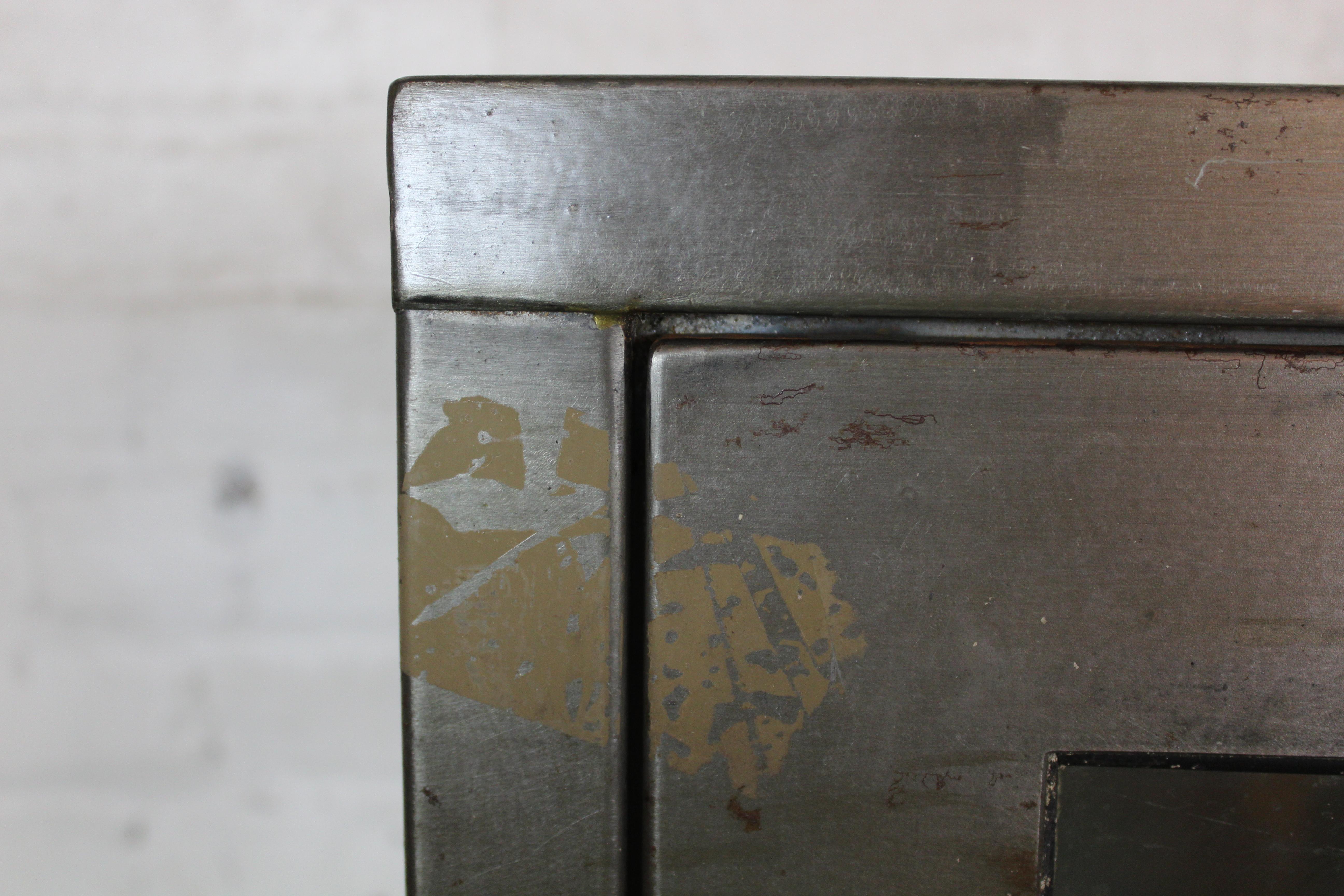 Machine Age Industrial Metal Medical Cabinet For Sale 3