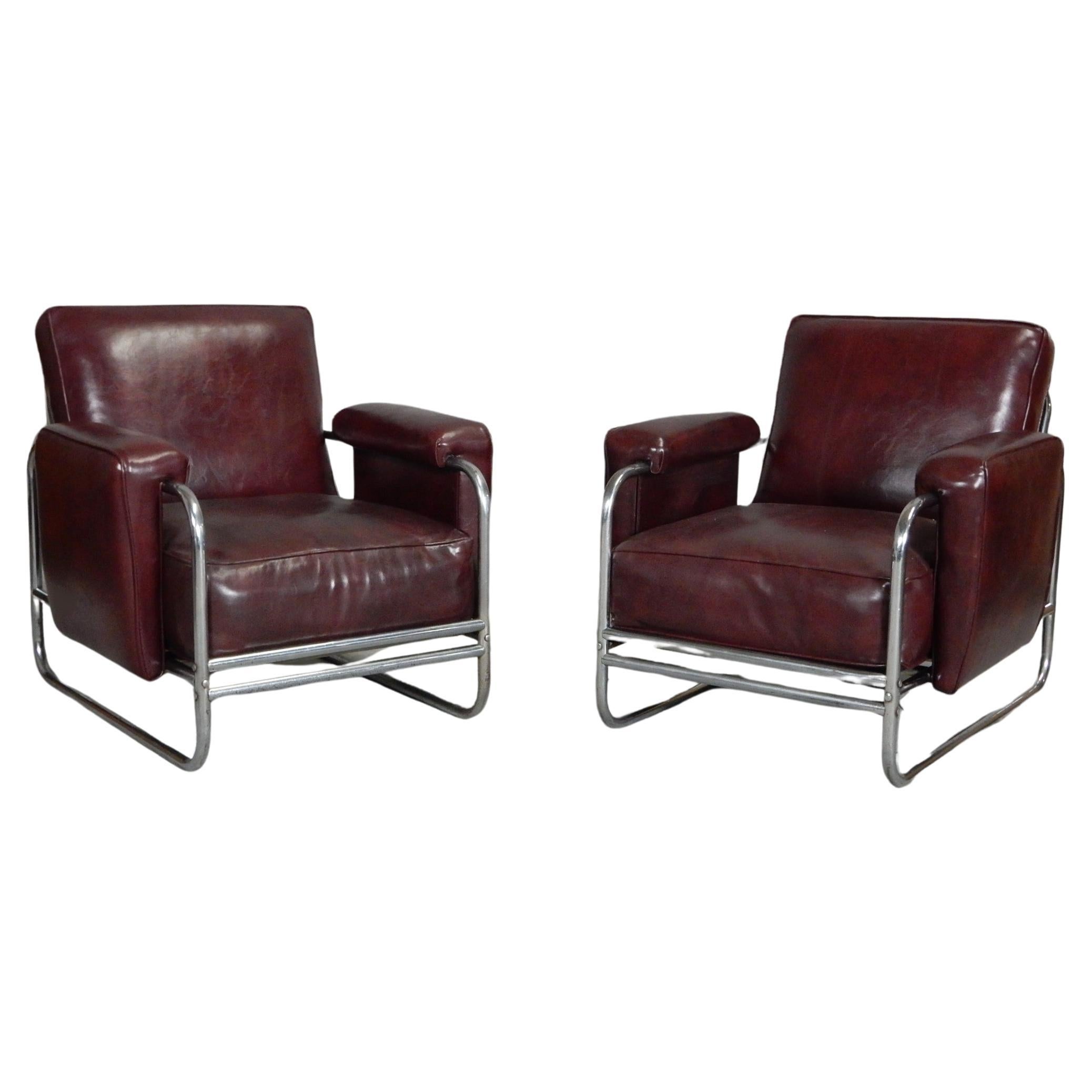 Machine age Industrial Nickel Plated Steel Lounge Chairs For Sale 4