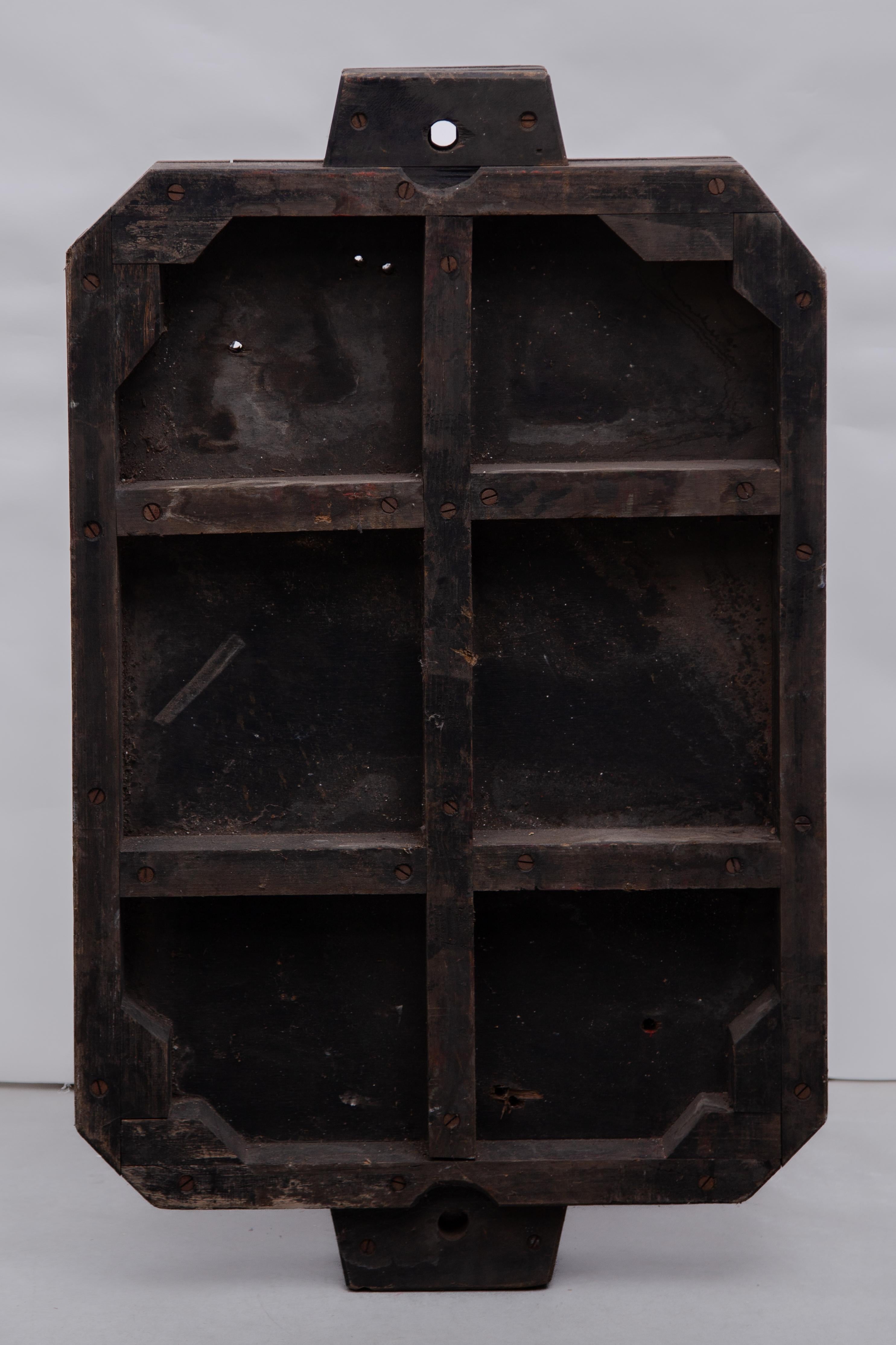 Mid-20th Century Machine Age Industrial Wooden Foundry Mold for a Chrome Car Grill, France, 1950s For Sale