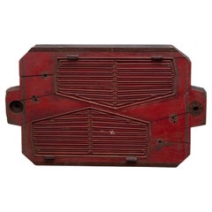 Machine Age Industrial Wooden Foundry Mold for a Chrome Car Grill, France, 1950s
