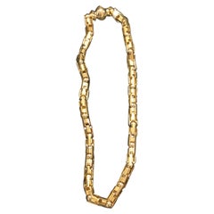 Machine Age Link Necklace 18-Karat Yellow and White Gold, 51 Dwt, circa 1960