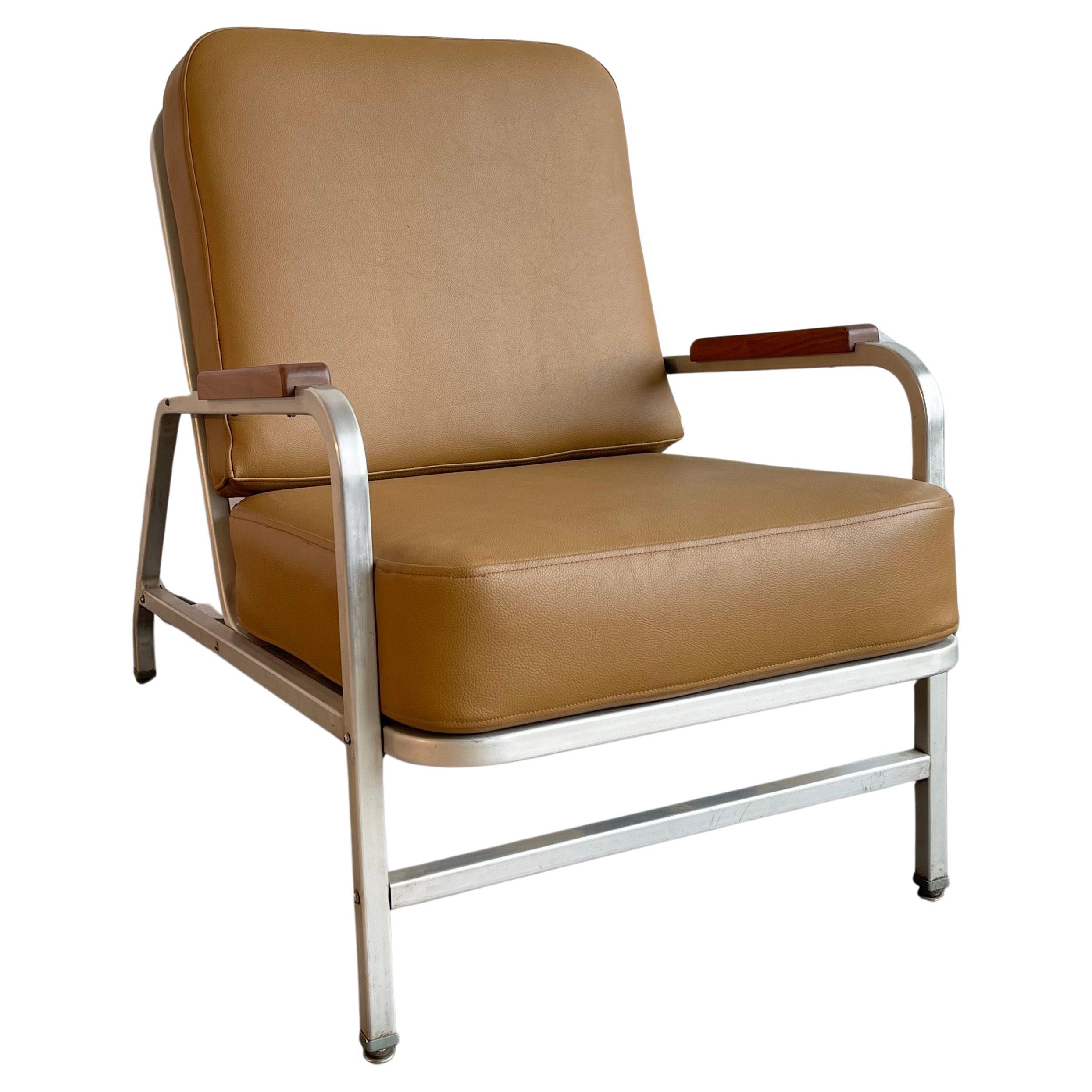 Machine Age Aluminium Sessel aus der Mitte des Jahrhunderts