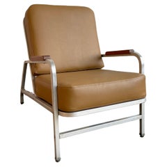 Antique Machine-Age Mid-Century Aluminum Lounge Chair