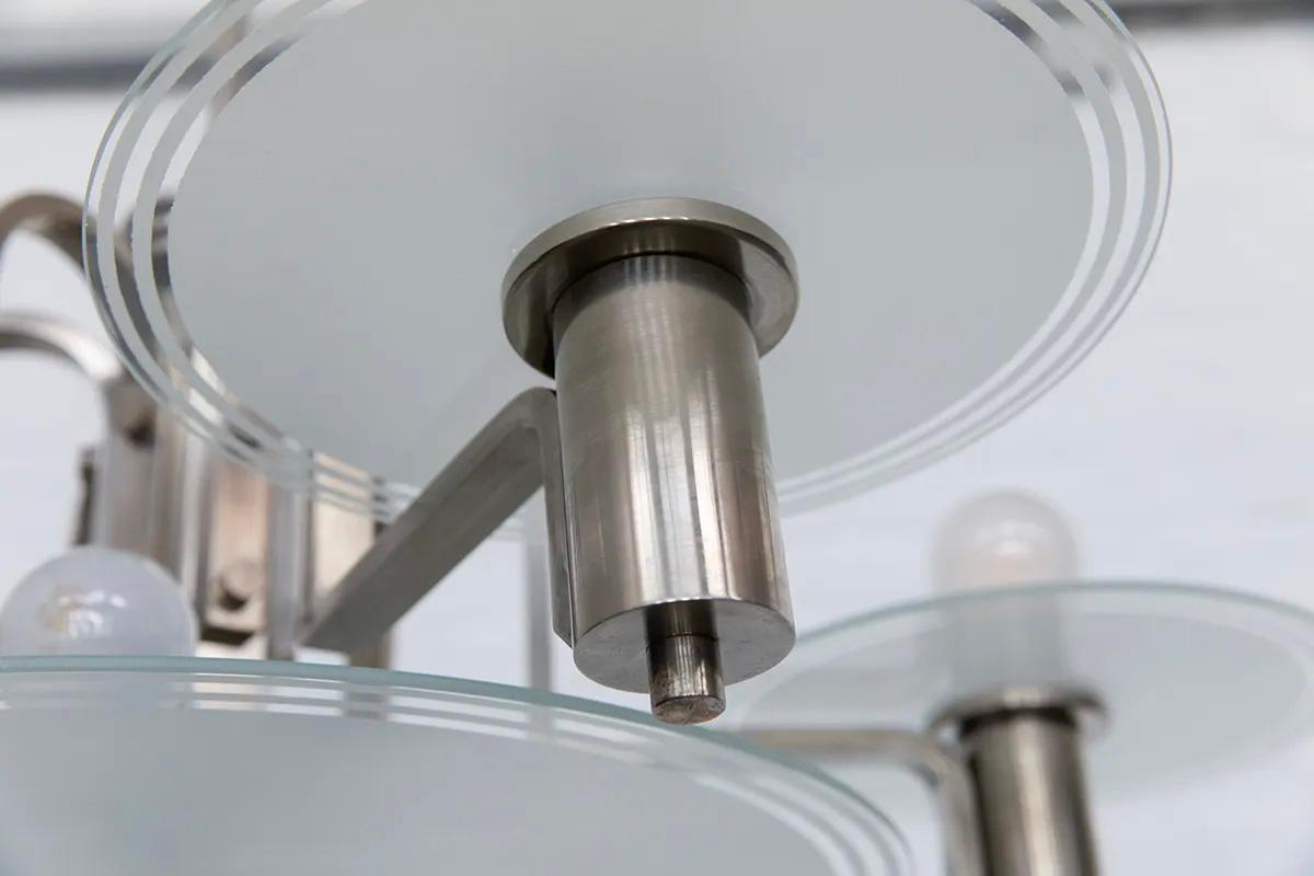 Machine-Age Nickel-Plated Chandelier, Inspired by Fritz Lang’s Metropolis Latón en venta