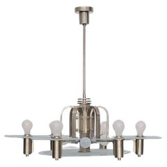 Machine-Age Nickel-Plated Chandelier, Inspired by Fritz Lang’s Metropolis