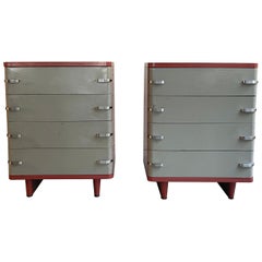 Machine-Age Painted Steel Highboy Dressers by Norman Bel Geddes